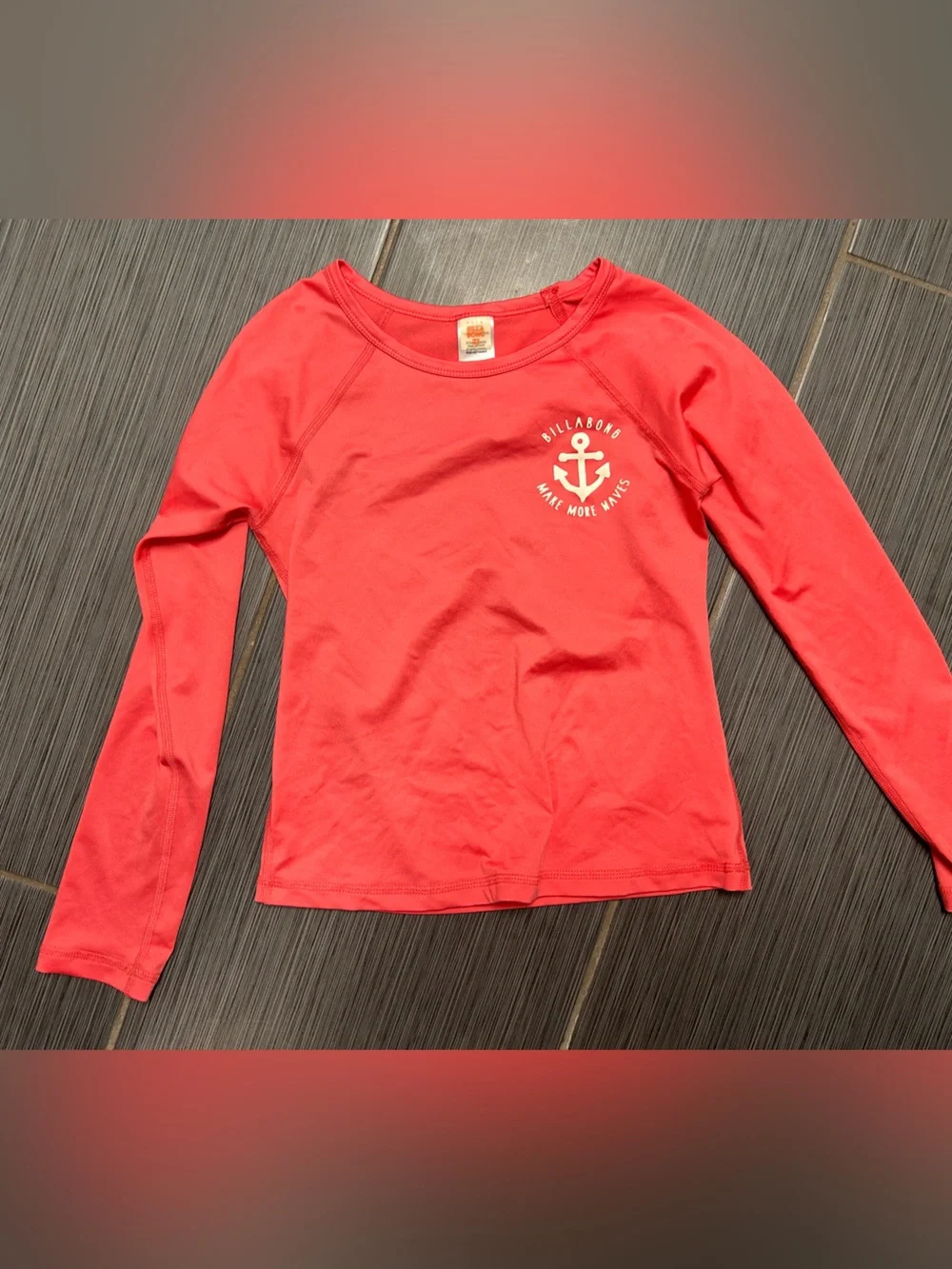 Billabong Kids Coral-Red Short Sleeve Rash Tee